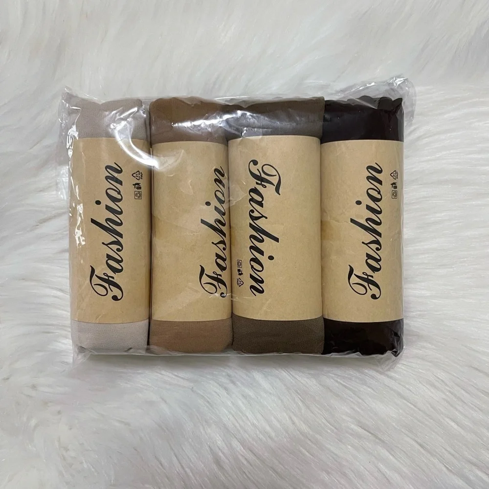4pcs/set Solid Color Chiffon Versatile And Lightweight Hijab Shawl Scarf.